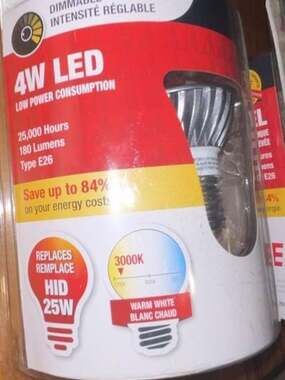 (5) Ace 4W LED Warm White Dimmable Light Bulb PAR16 E26